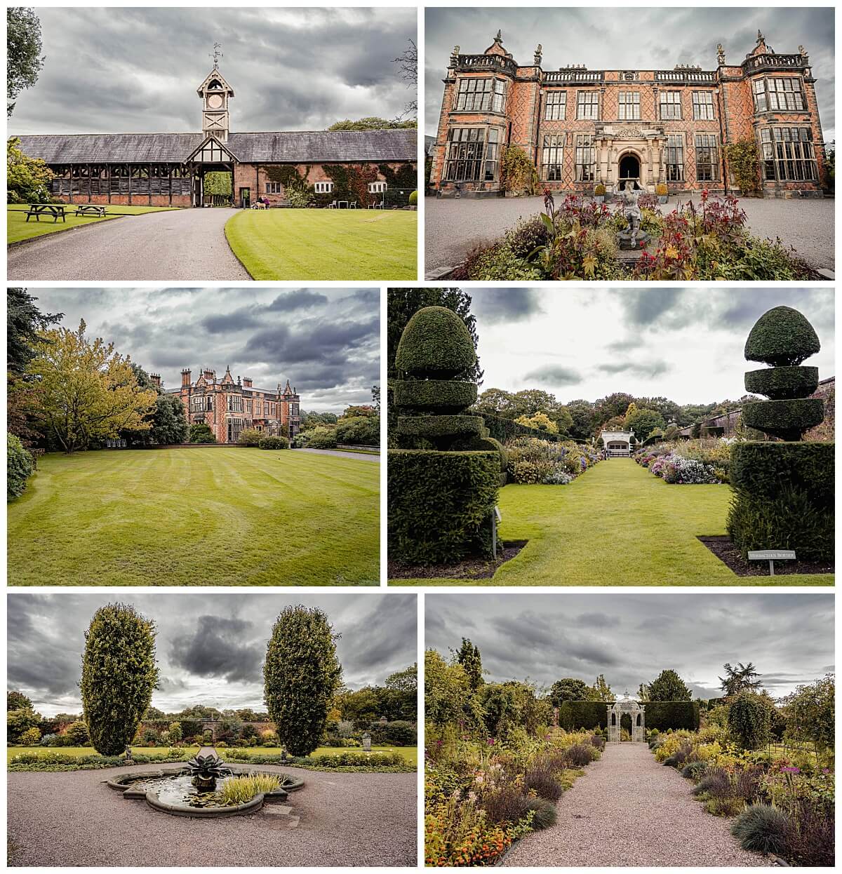 A collage of stunning wedding venues featuring historic mansions, lush gardens, and elegant outdoor spaces, showcasing diverse options for planning a dream wedding-– How to Plan Your Wedding Day.