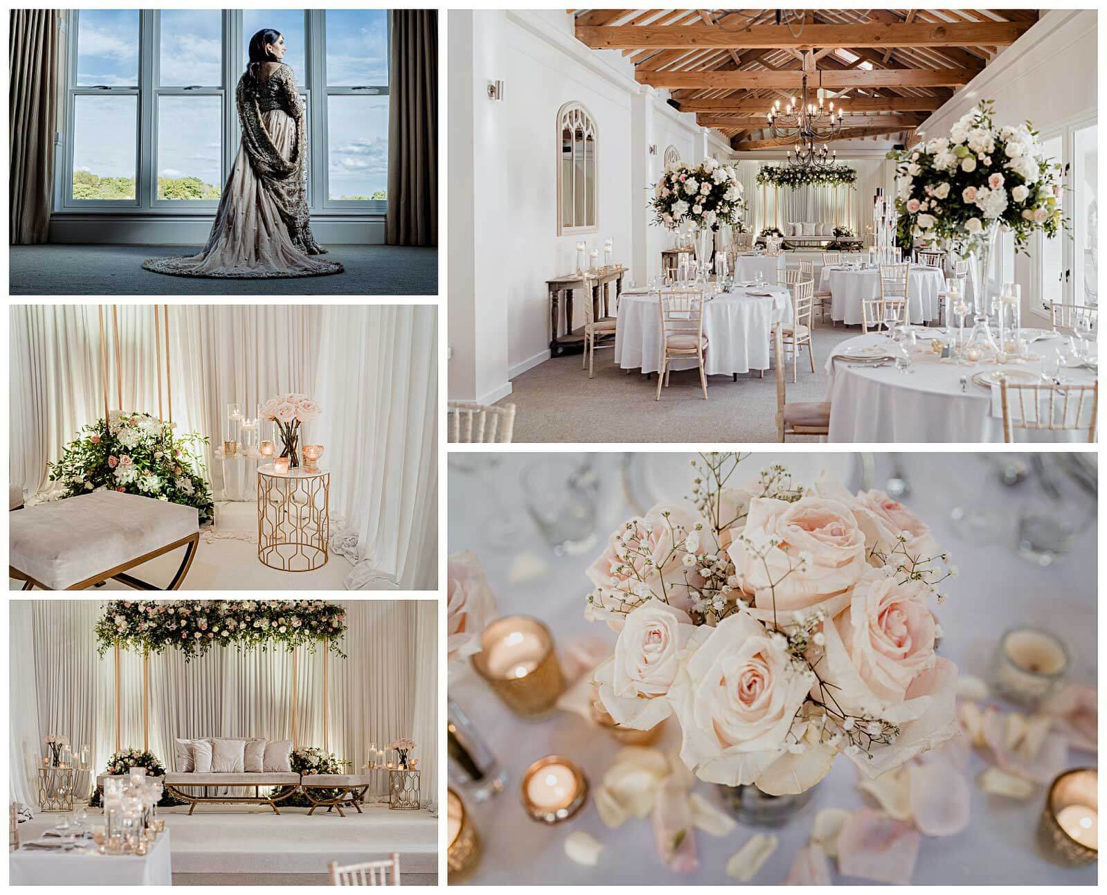 Soft wedding drapery with flowing fabrics, chiffon textures and romantic styling