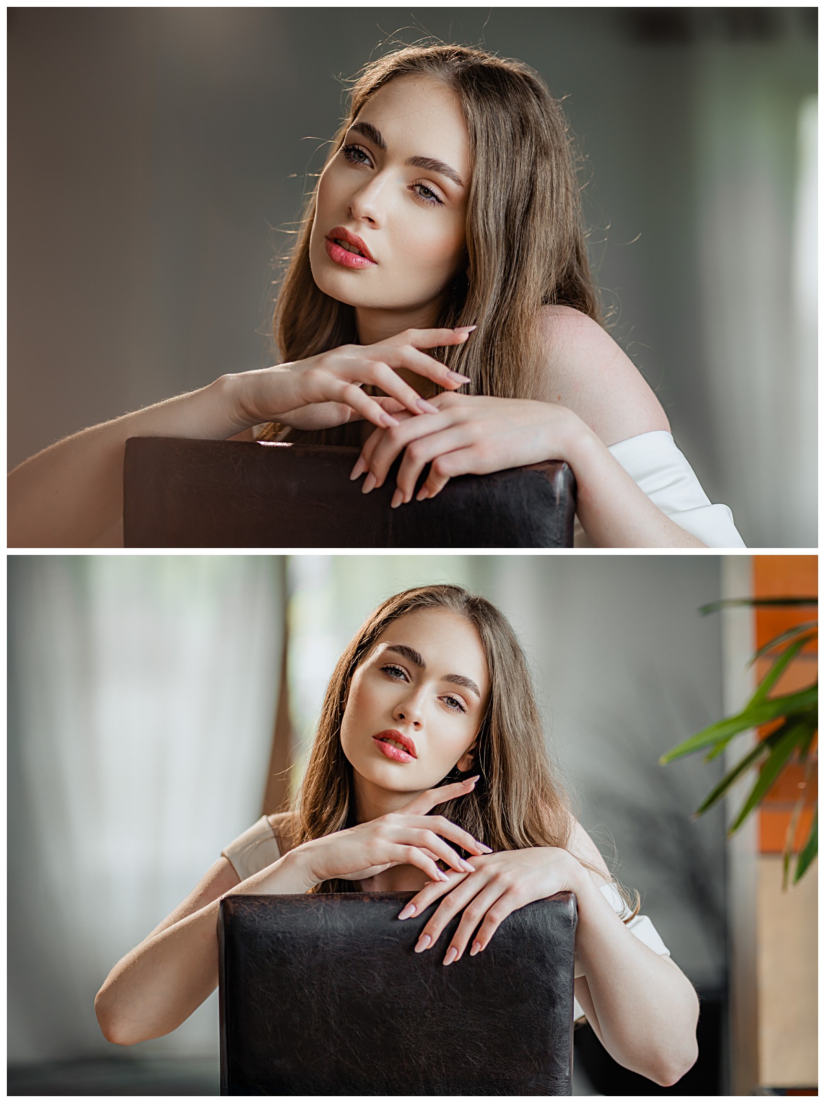 editorial bridal portrait with soft natural light and refined beauty styling