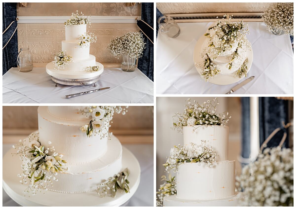 Elegant wedding cake with delicate floral details