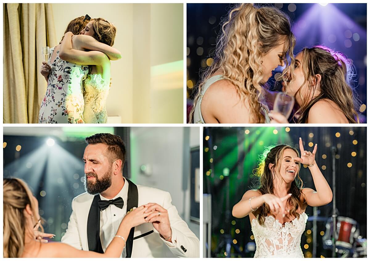 Candid dance floor moments and emotional guest interactions during the reception