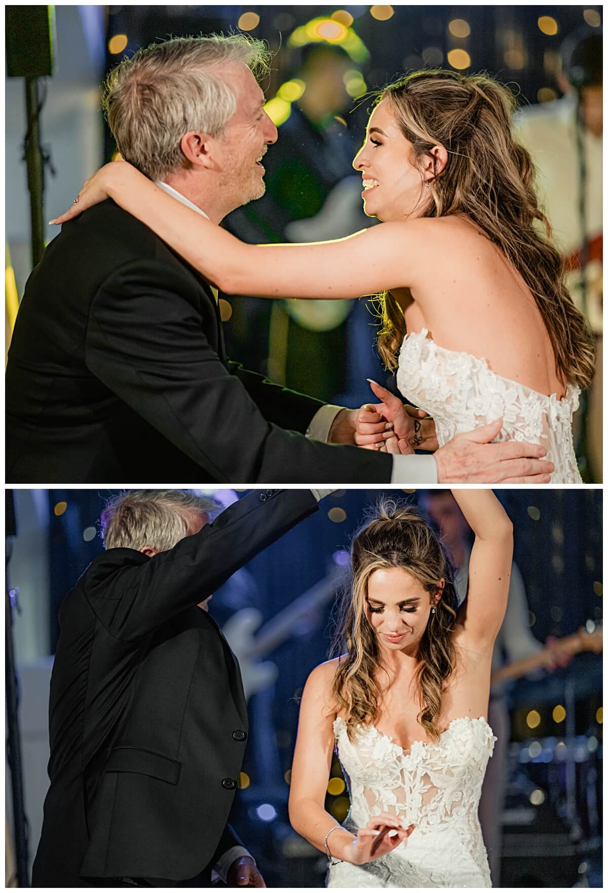 Emotional father-daughter dance during the evening reception