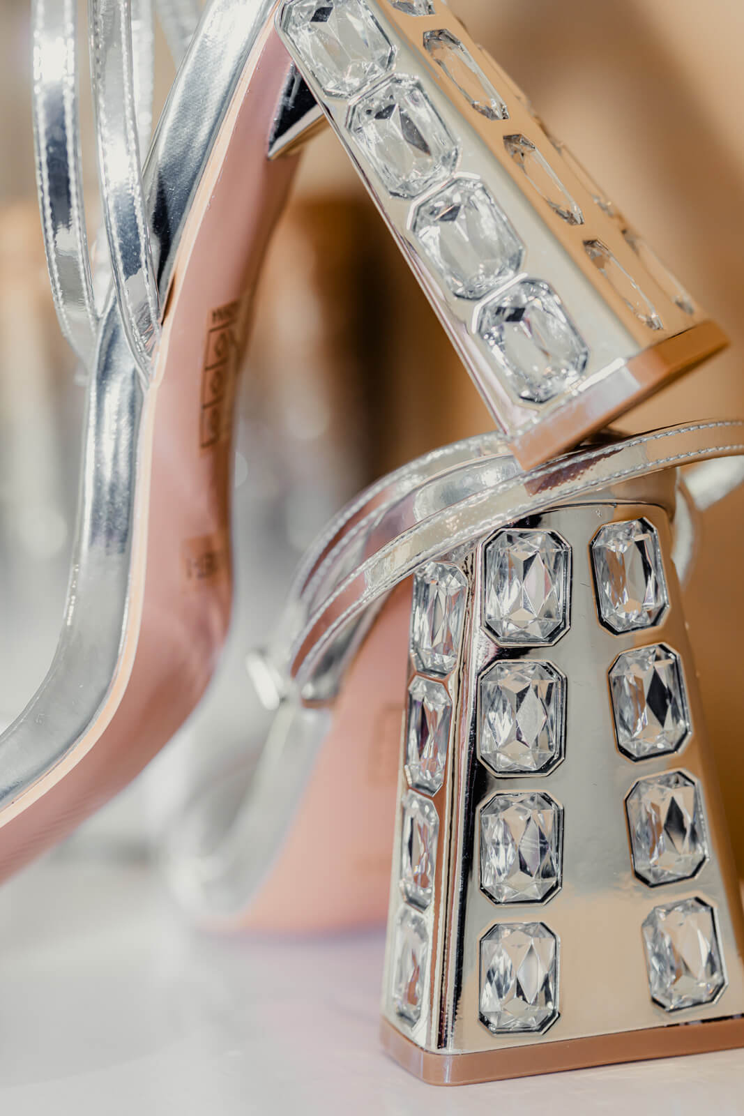 Bridal jeweled high heels detail at Elegant Wedding at Colshaw Hall Country Estate