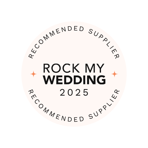 Rock My Wedding Recommended Supplier 2025 badge awarded to Calini Weddings.